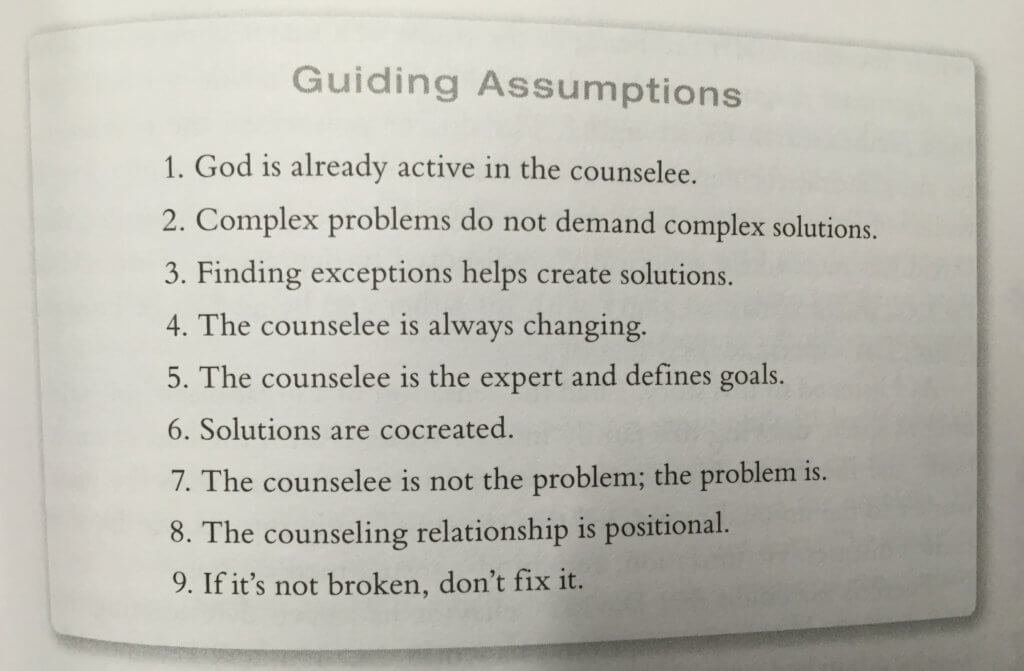 Guiding Assumptions of Solution-Focused Pastoral Counseling